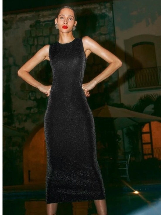 Reformation Dresses & Skirts - Reformation Black Sleeveless Midi Dress - Maevry Knit Dress in XL